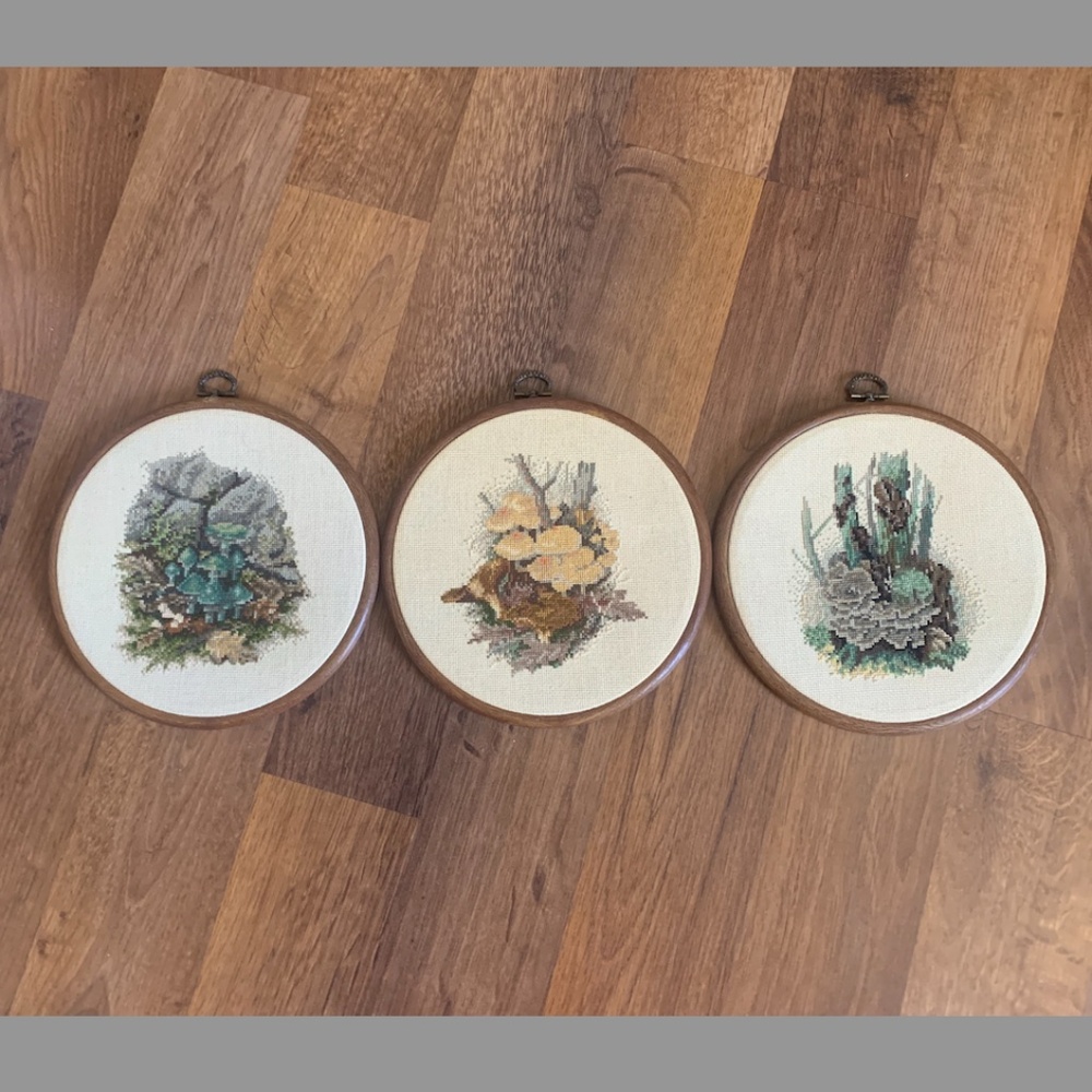 Vintage Mushroom Needlepoints